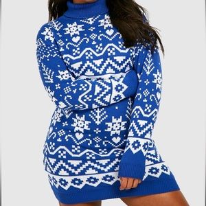 BOOHOO Blue White Sweater - Size 24